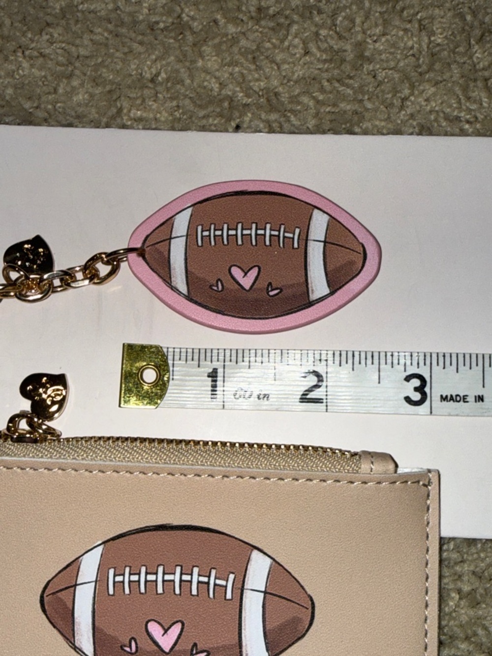 Frasier Sterling Pink Football Bag Charm & Coin Purse - Picture 8 of 11
